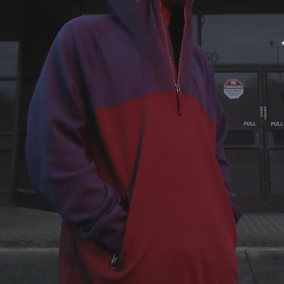 POLO RALPH LAUREN Water-repellent Hybrid Hoodie Newport Navy/wine men’s size XL - Picture 10 of 11